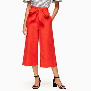 Kate Spade Red Wide-Leg Pants